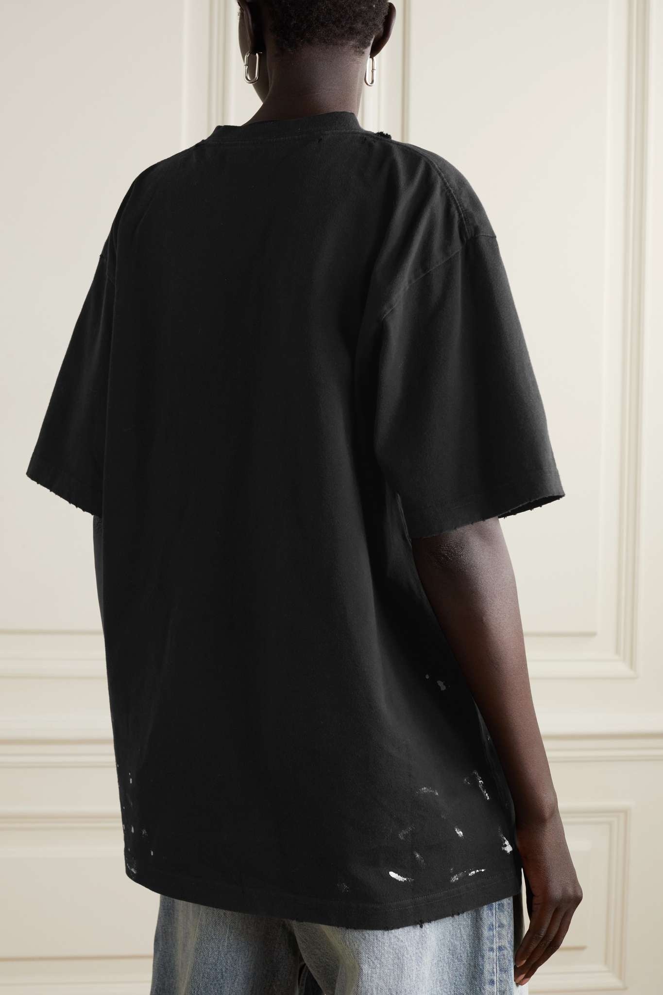 90/10 oversized painted printed organic cotton-jersey T-shirt - 3