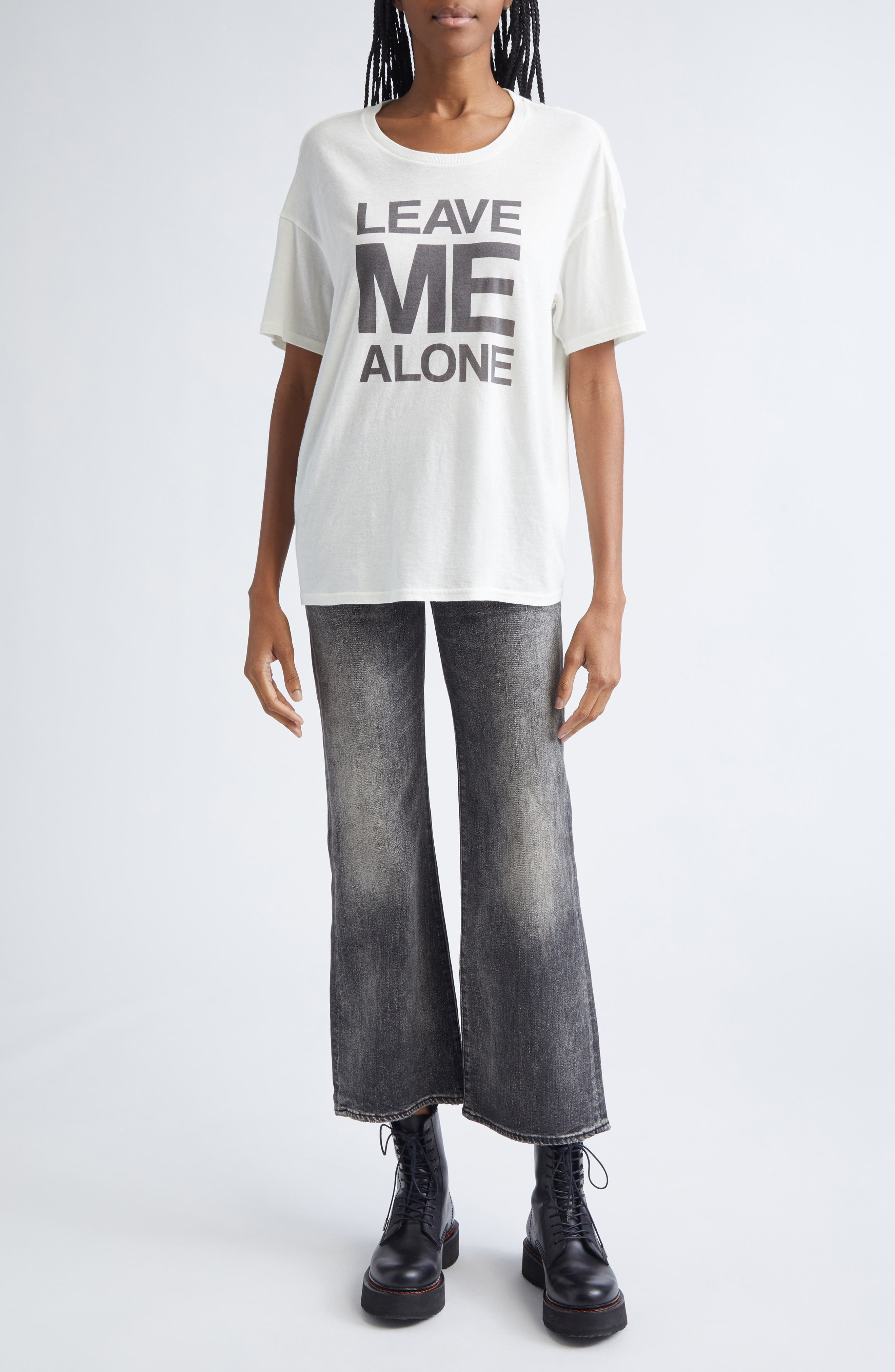 R13 Joan Kick Flare Jeans in Kennet Black Stretch at Nordstrom - 7