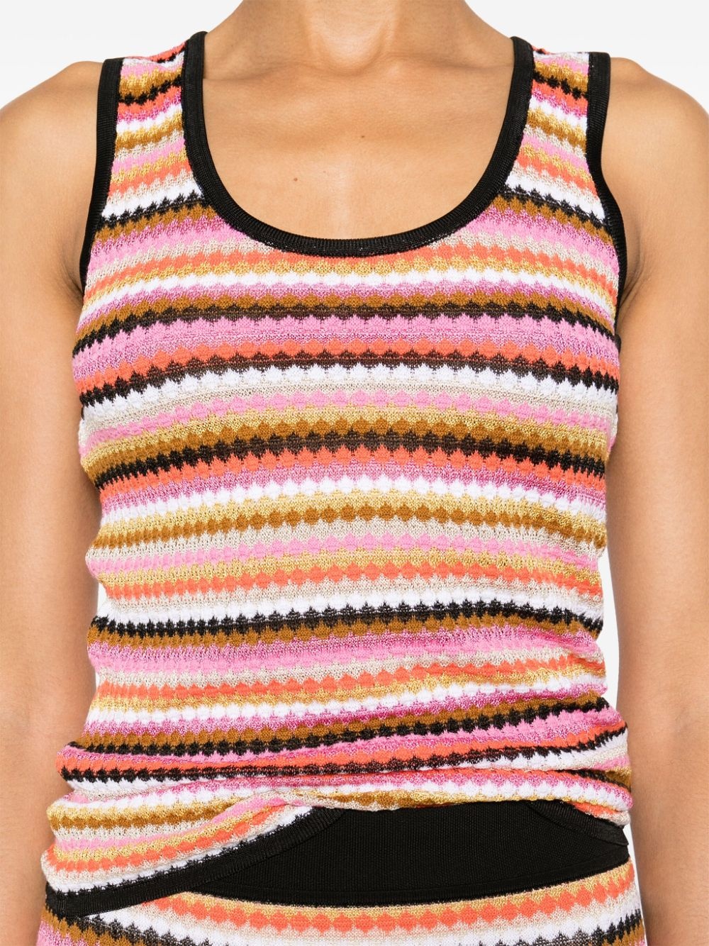 striped ribbed-knit tank top - 5