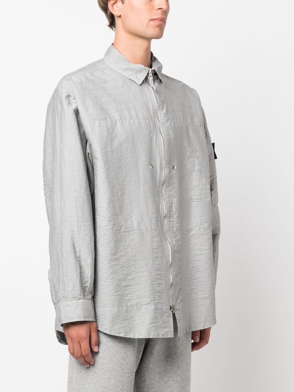 Compass-patch shirt jacket - 3