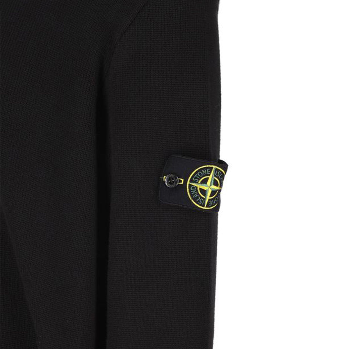 STONE ISLAND LOGO-PATCH CREWNECK JUMPER (BLACK) - 3