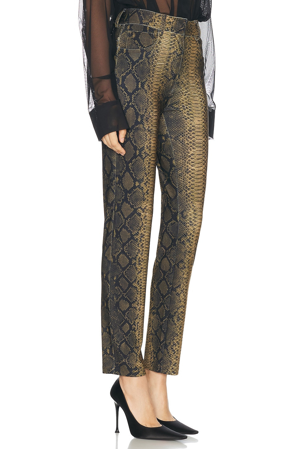 High Waisted Pencil Leg Jeans - 2