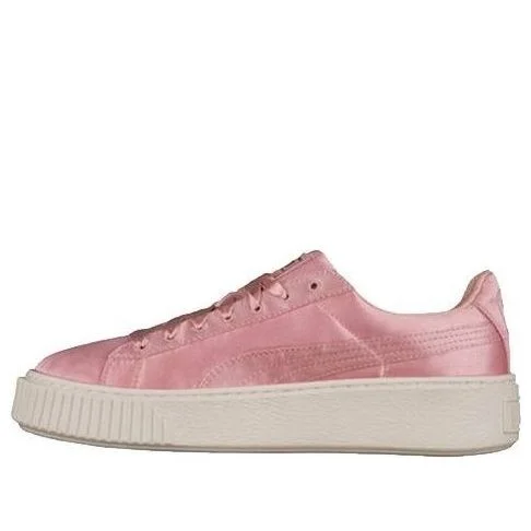(WMNS) PUMA 바구니 플랫폼 새틴 핑크 레이스 업 '핑크'365719-01 - 1