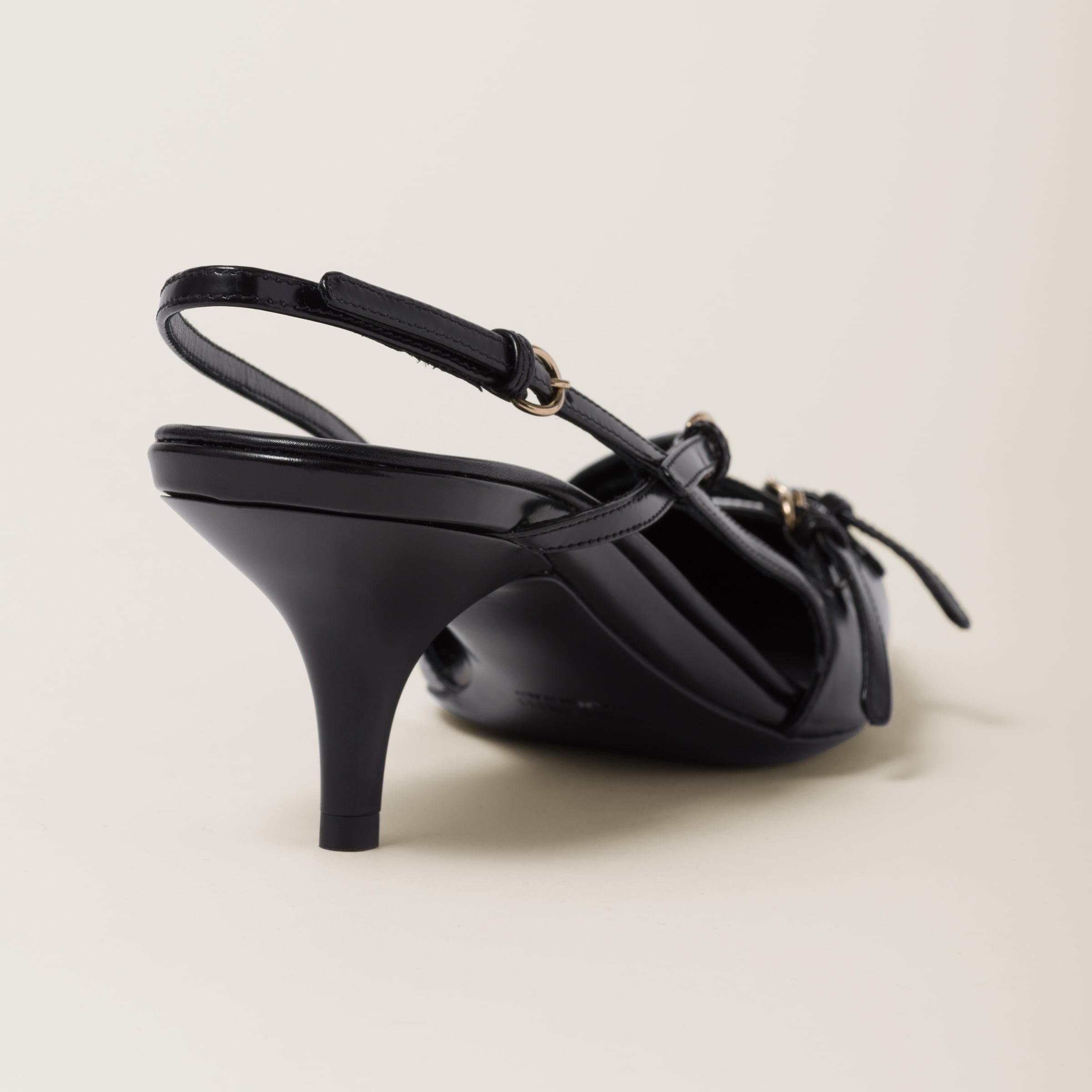 Brushed leather slingbacks with buckles - 3