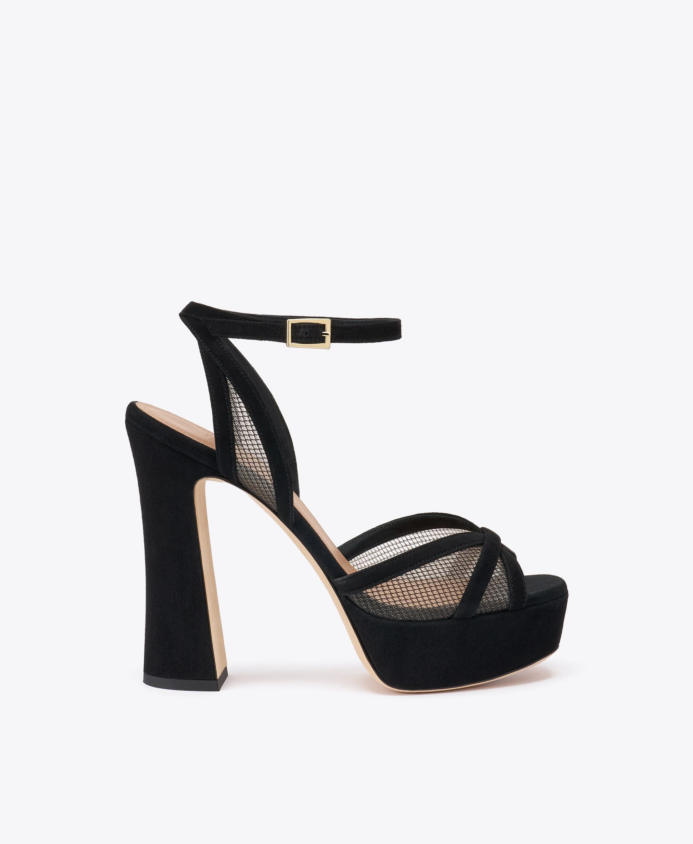 Sylvie 125 Black Mesh Platform Sandals - 1