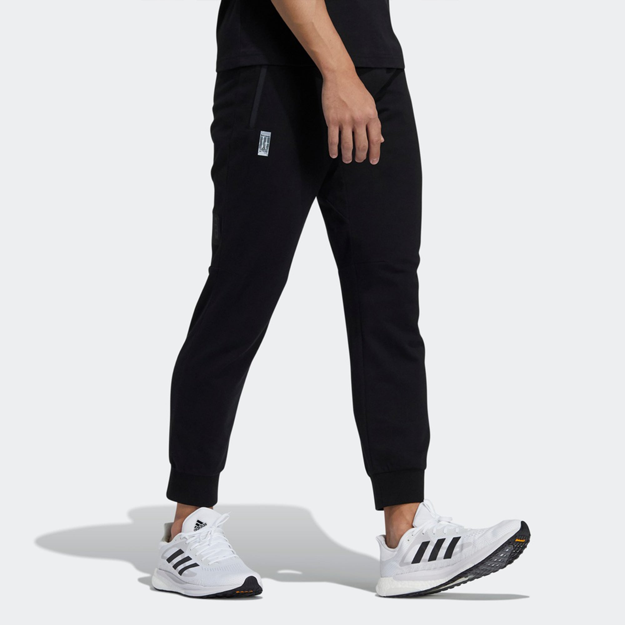 adidas Wj Pnt Ft Series Solid Color Slim Fit Bundle Feet Sports Pants Black GP0860 - 4