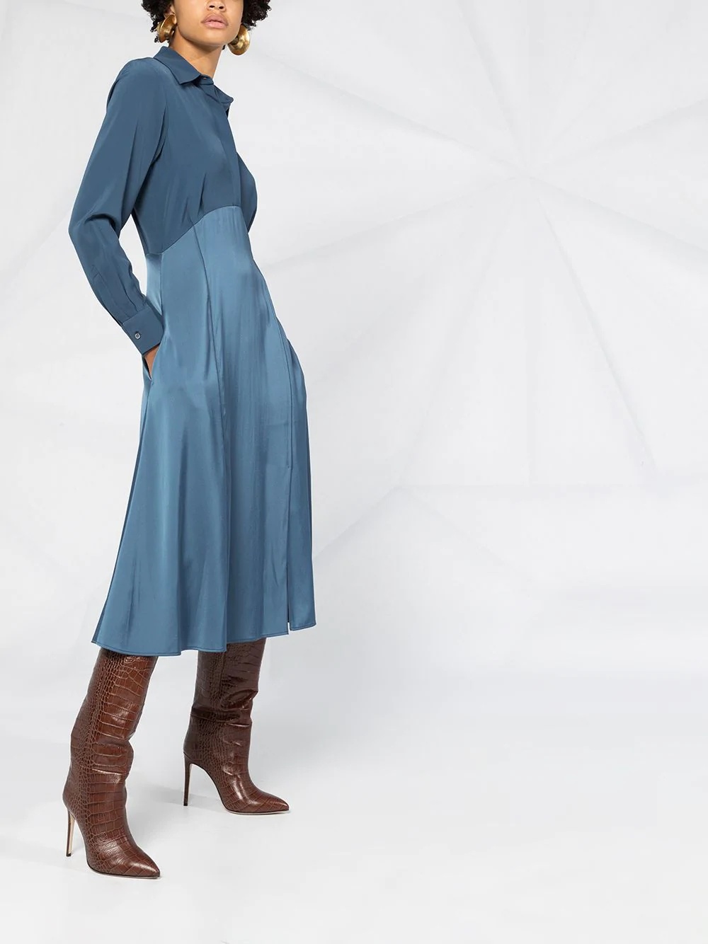 button-front midi shirt dress - 6