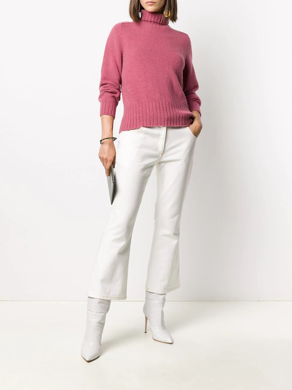 plain roll-neck jumper  - 2