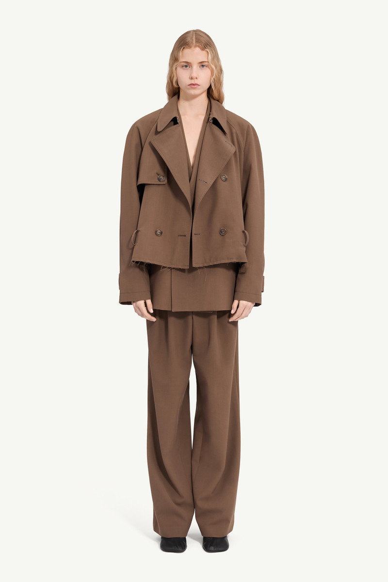 Belted wool blend jacket 1