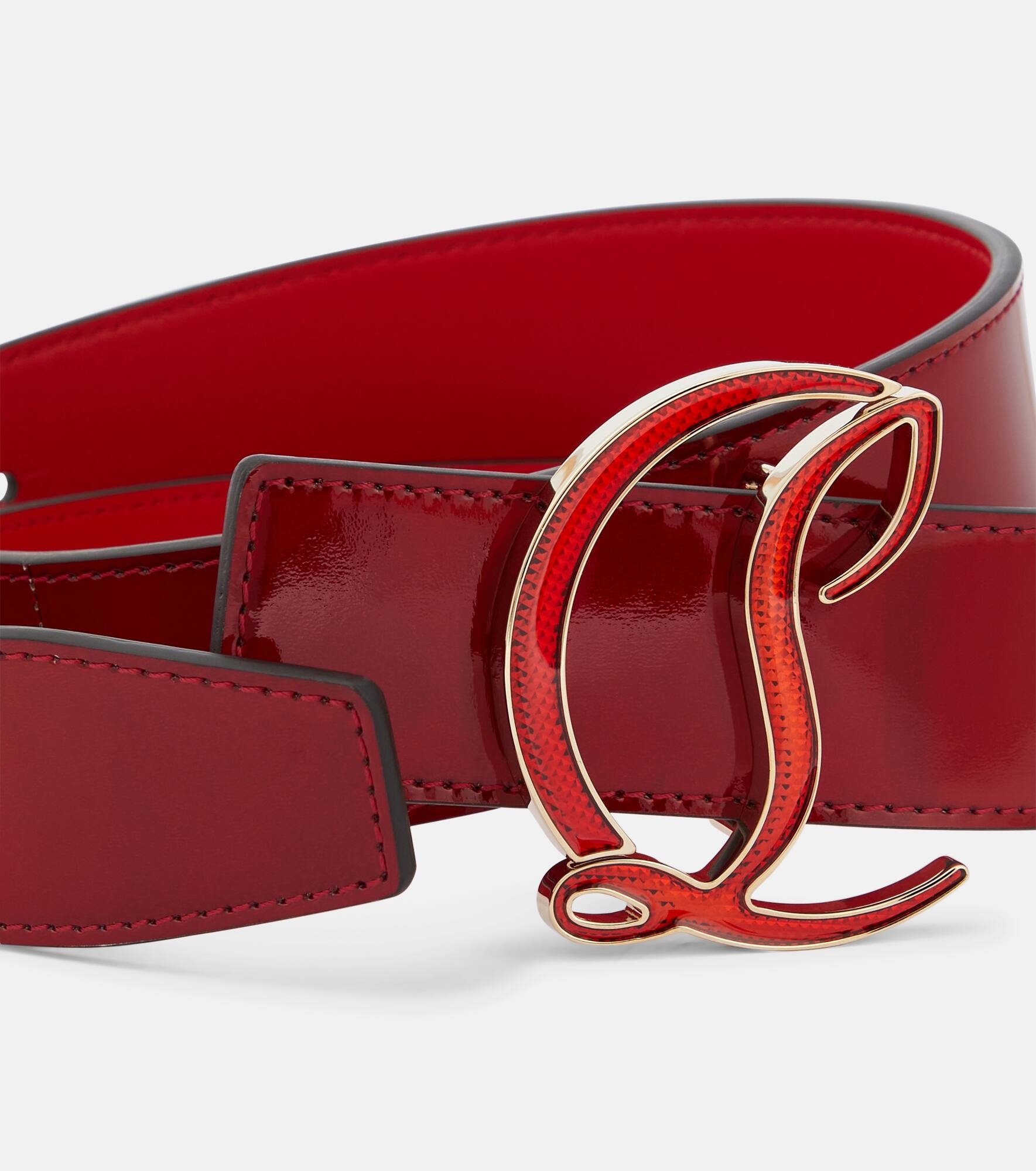 CL logo leather belt - 3