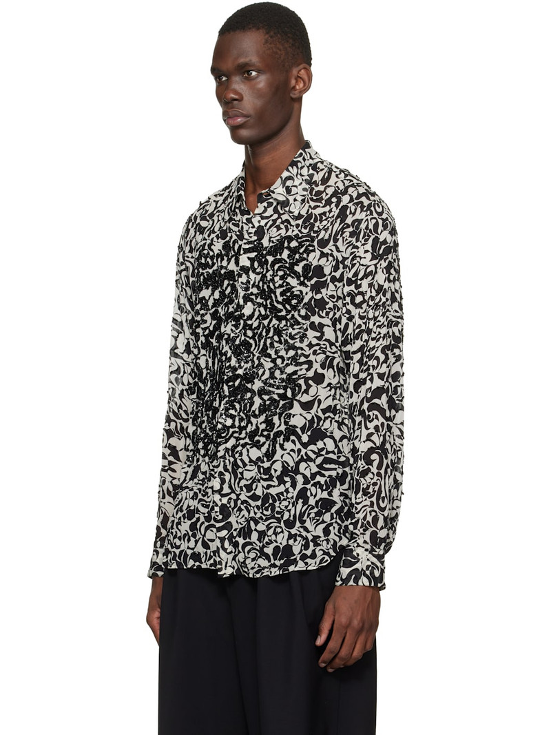 Dries Van Noten Black & Off-White Floral Shirt outlook