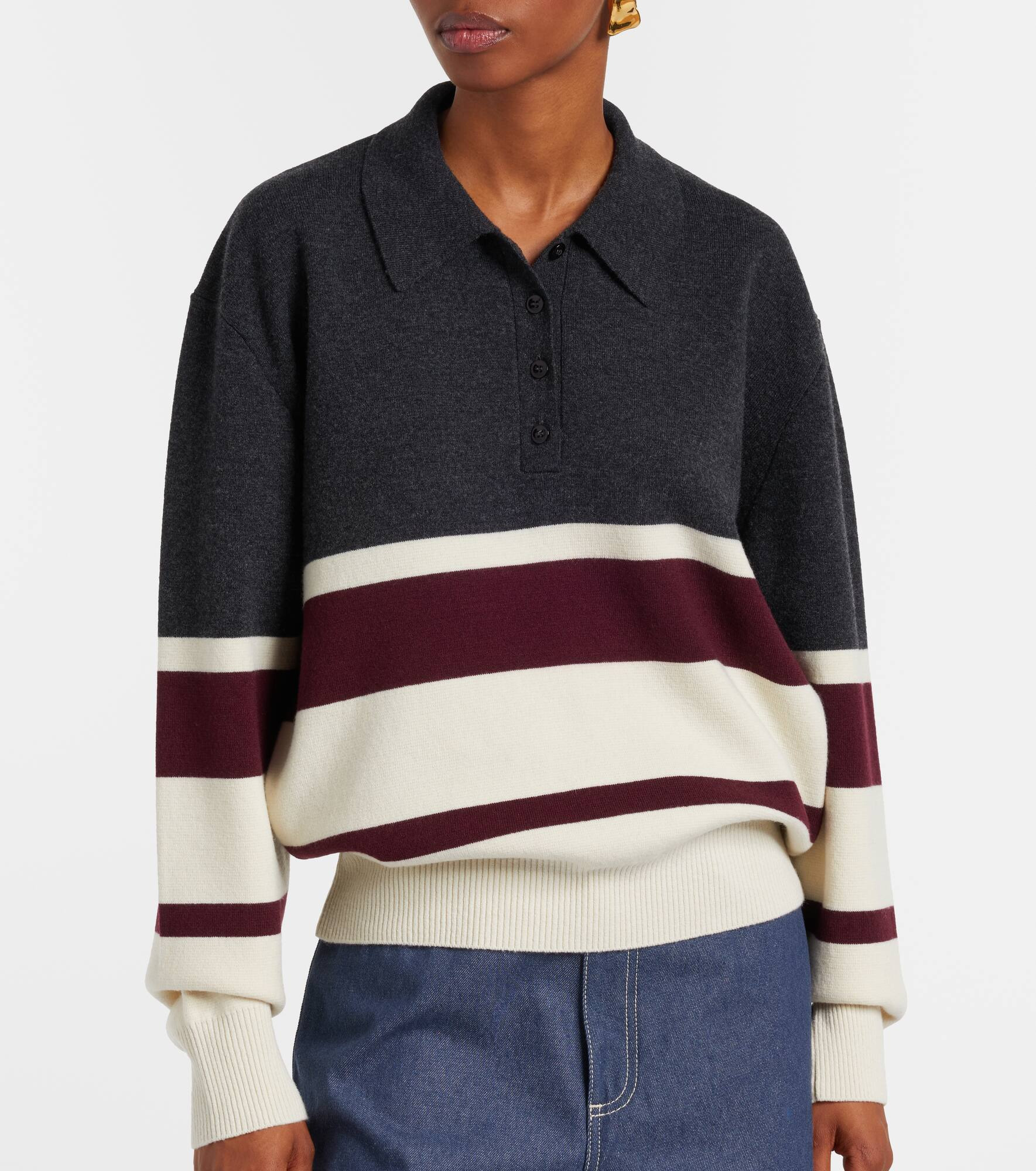 Wool and cashmere polo sweater - 6