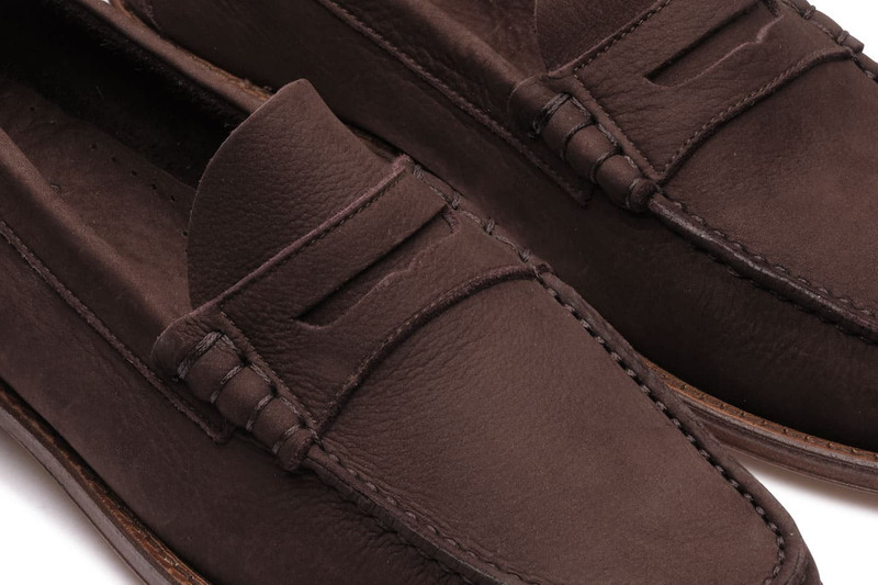 Coraux Taurillon Nubuck Chocolate - Leather Sole 6