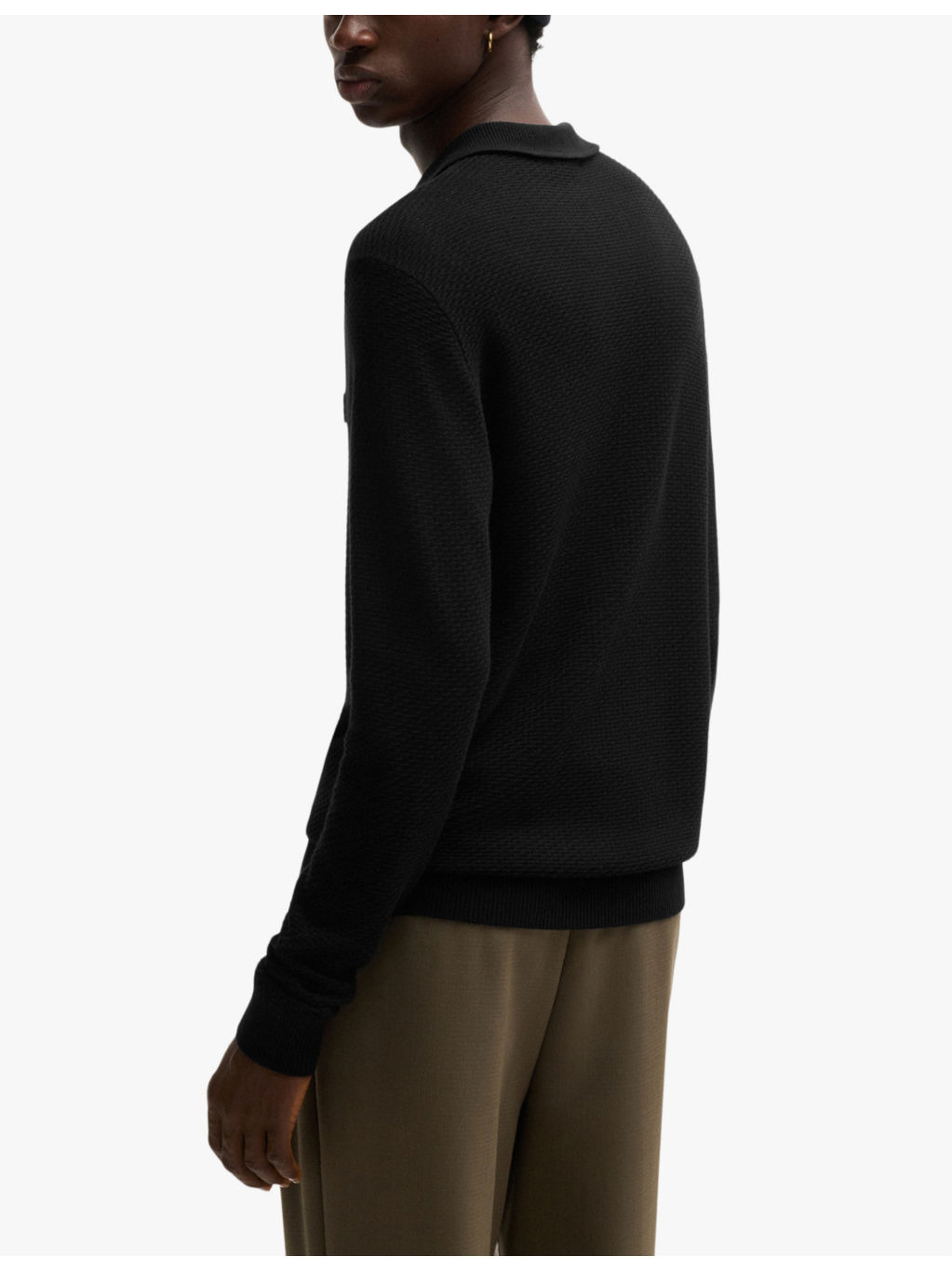 Logo-embroidered zip-neck knitted jumper - 4