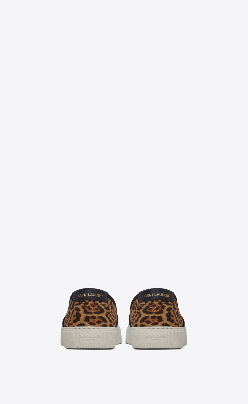 venice slip-on sneakers in leopard-print canvas 3