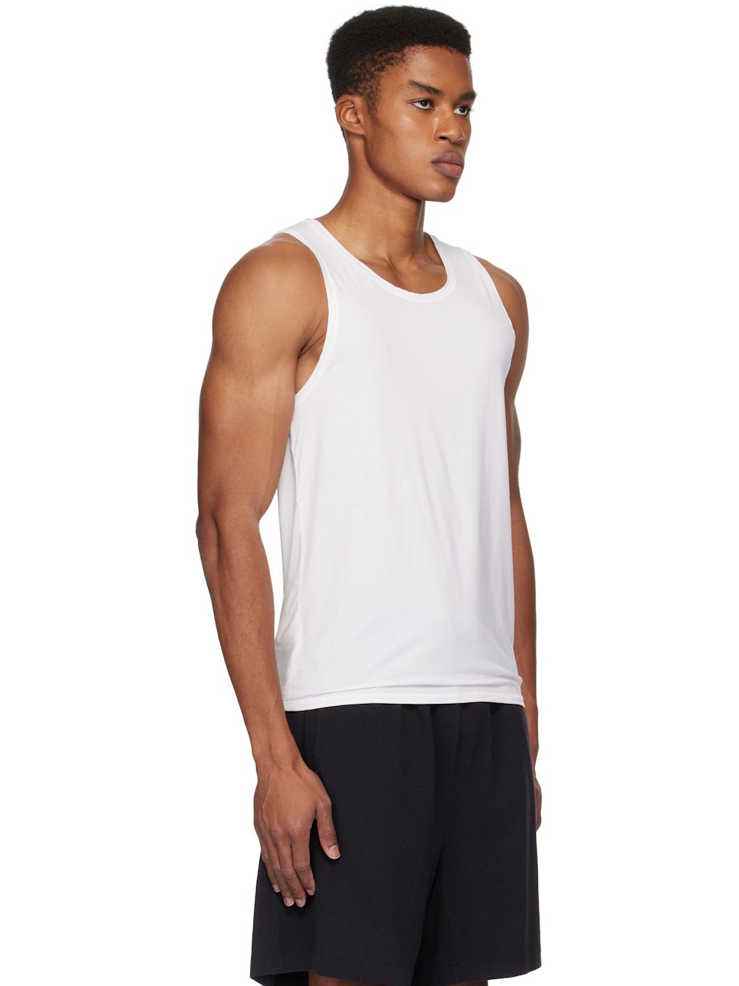 Three-Pack White SKIMS Stretch Tank Tops - 2