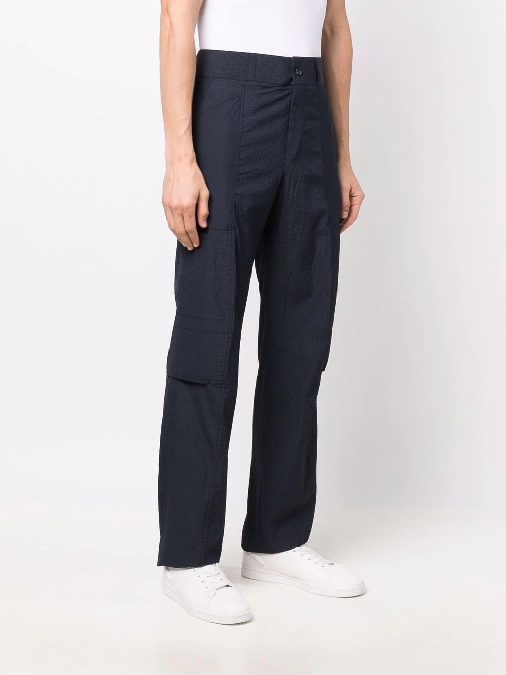 multi-pocket seersucker trousers - 3