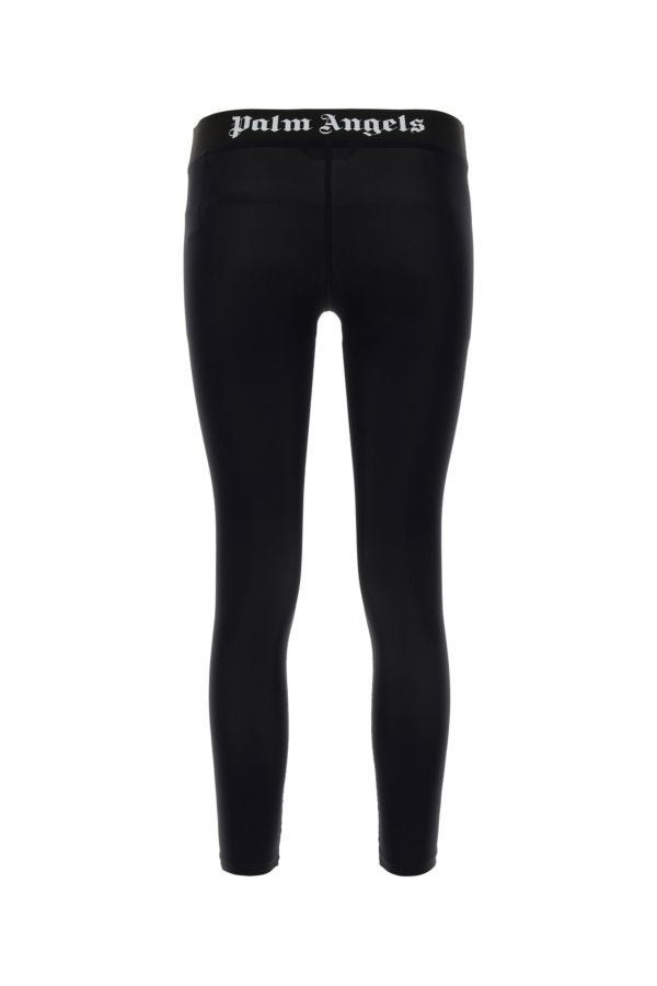 Black stretch nylon leggings - 2