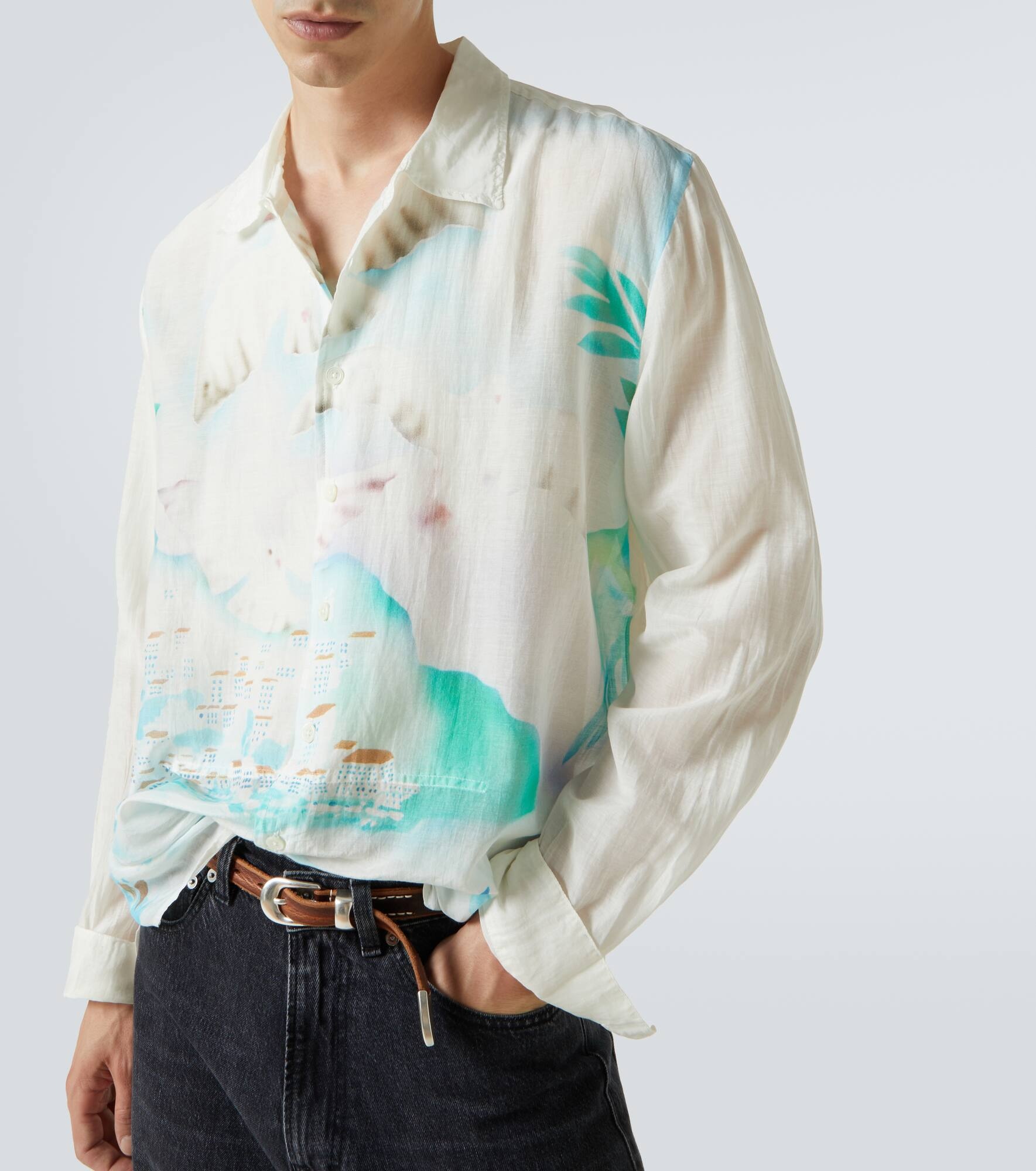 Adorn printed cotton and silk shirt - 5
