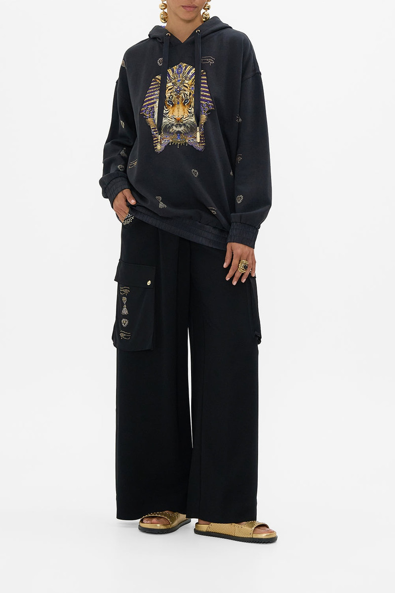 CAMILLA SILK BAND OVERSIZED HOODIE WITH POCKETS outlook