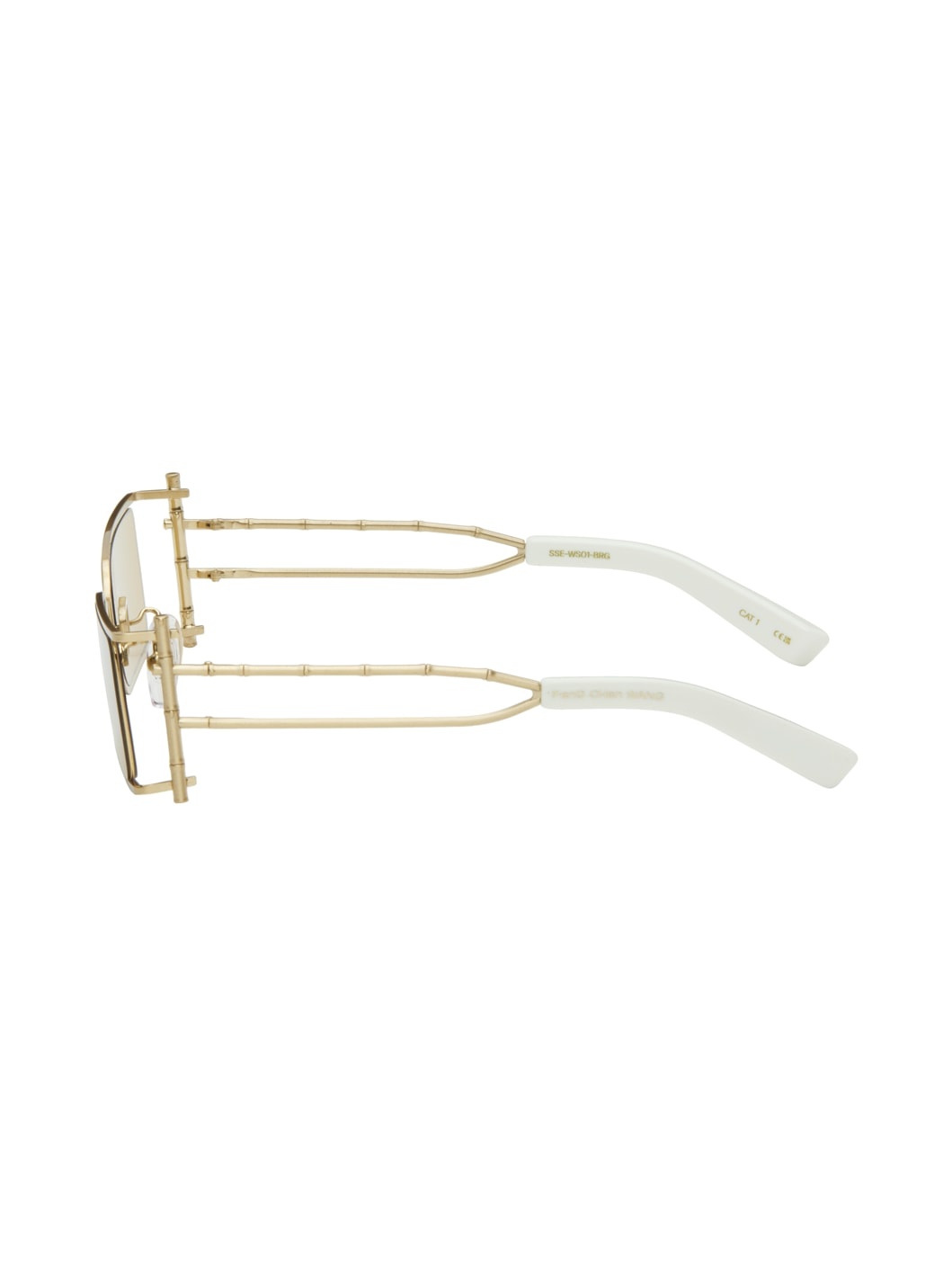 SSENSE Exclusive Gold Bamboo Sunglasses - 3