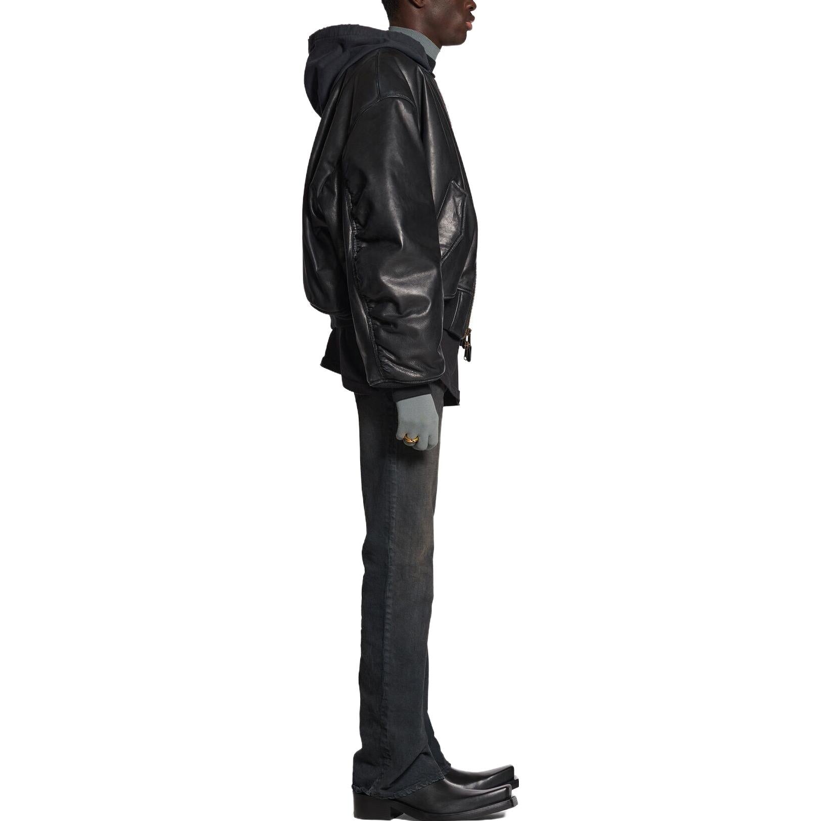 Balenciaga Hooded Bomber Jacket 'Black' 750953TOS171000 - 5