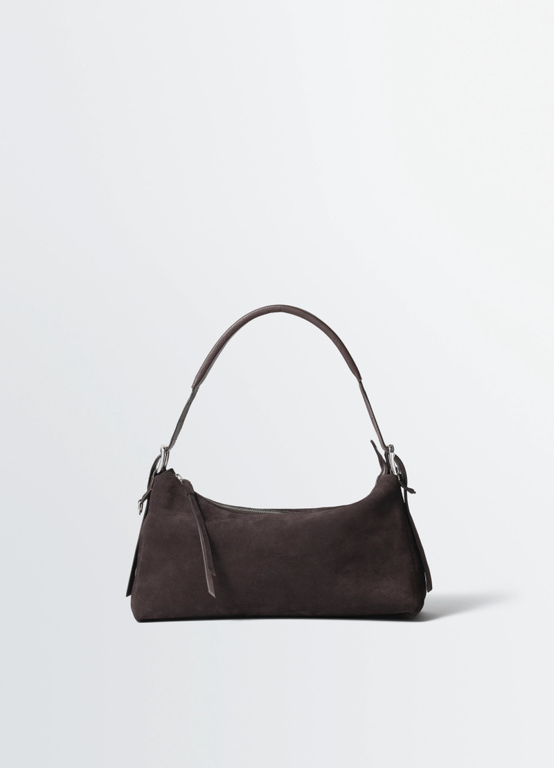 BELTED BAGUETTE BAG IN SUEDE LEATHER - 1