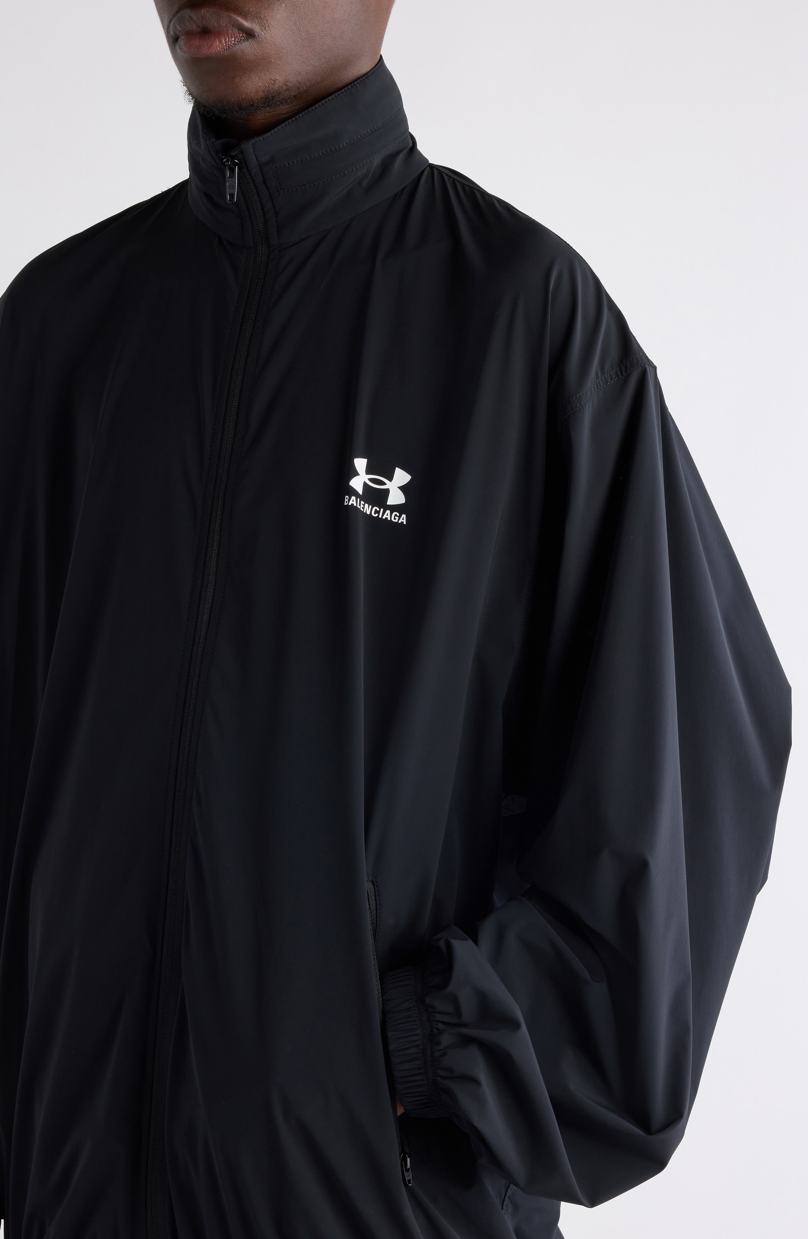Balenciaga x Under Armour® Oversize Logo Windbreaker in Black at Nordstrom - 5