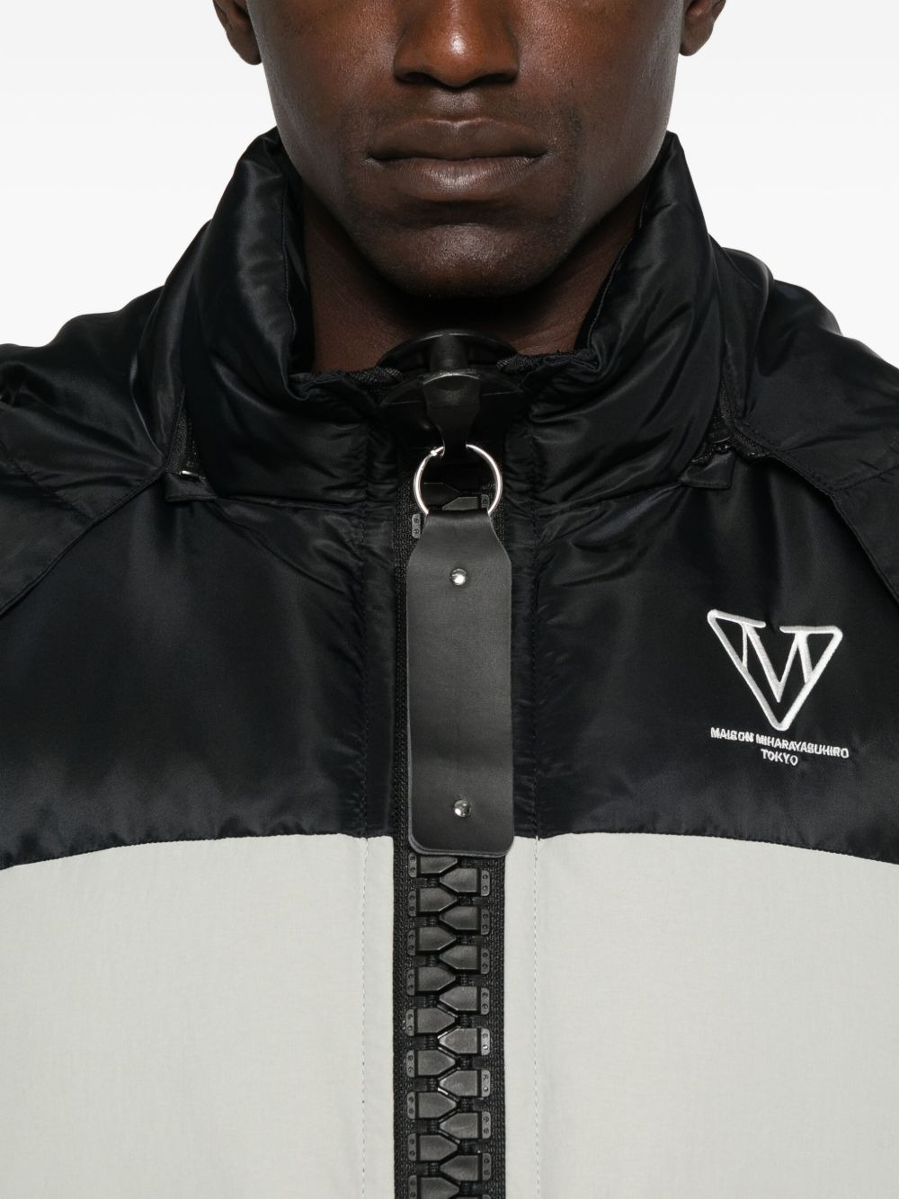 colour-blocked padded coat - 5