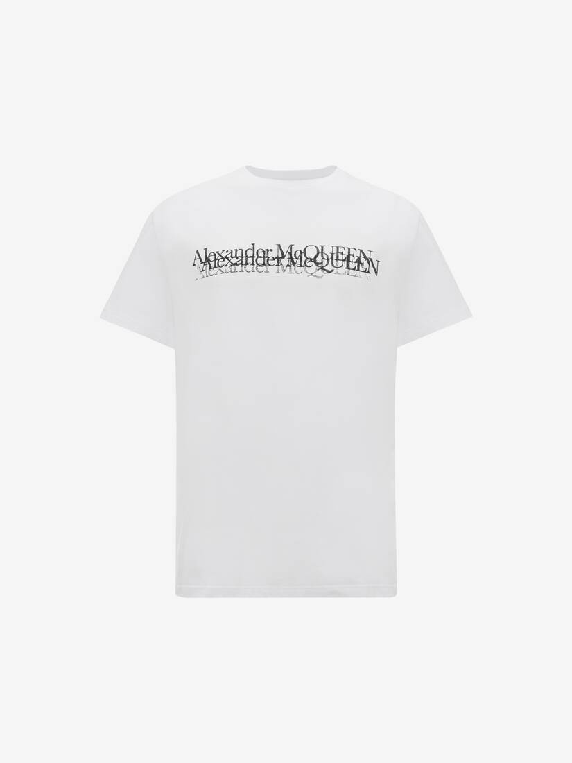 Men's McQueen Logo Stamp T-shirt in White - 1