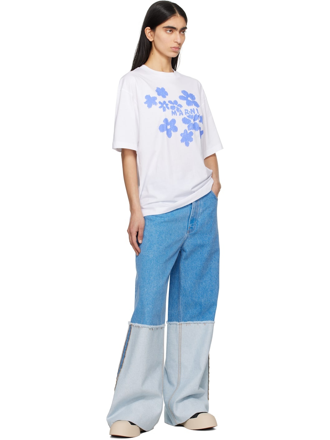 White Cotton Daisy Garden T-shirt - 4