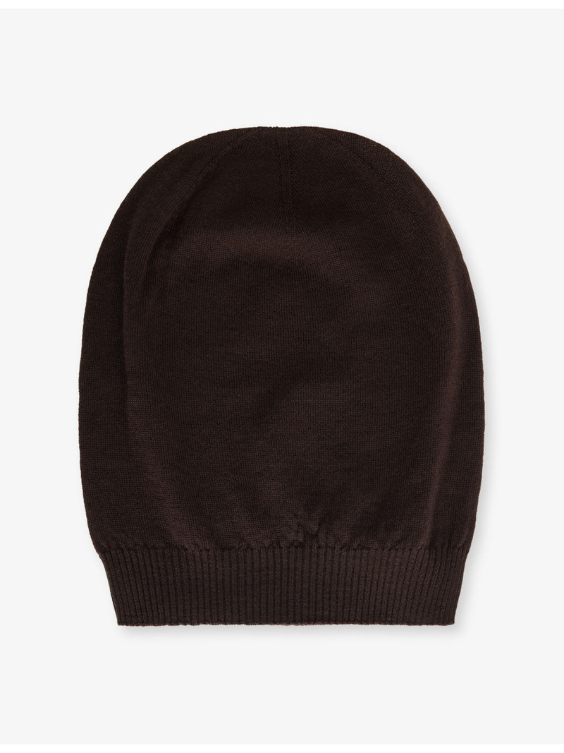 Domed Knitted Wool Beanie Hat 1