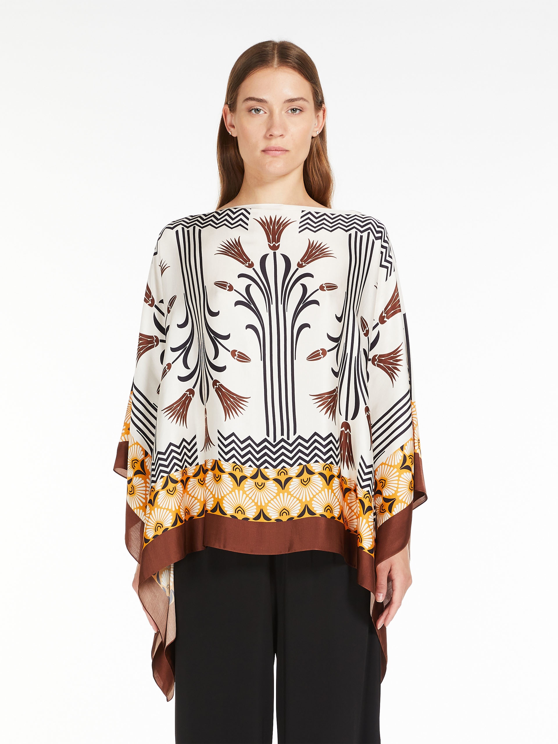 ACRO Printed satin poncho - 3