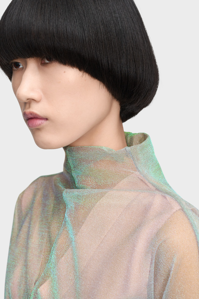 Shimmer Knit Draped Longsleeve 6