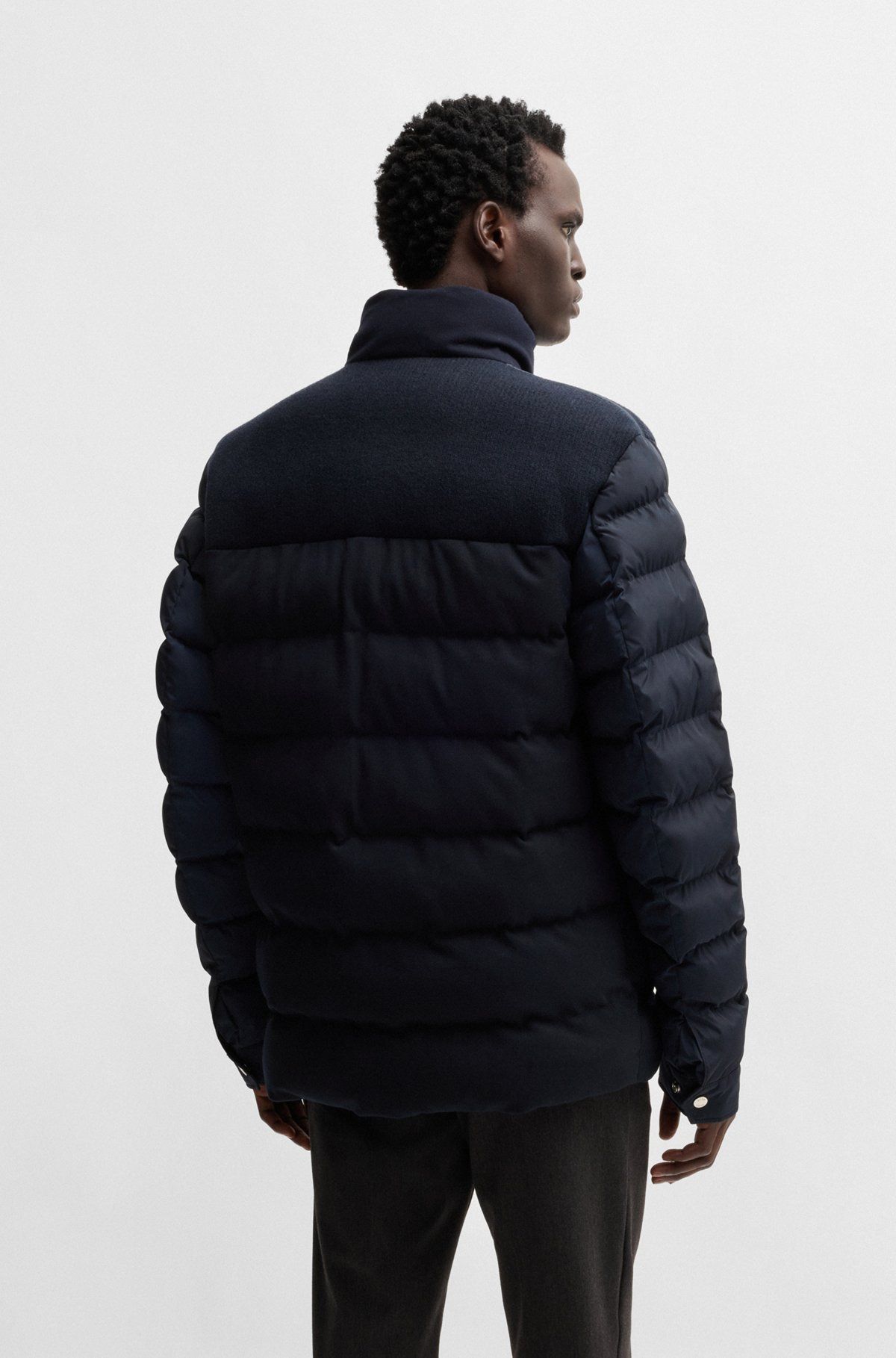WATER-REPELLENT JACKET IN MIXED MATERIALS - 4