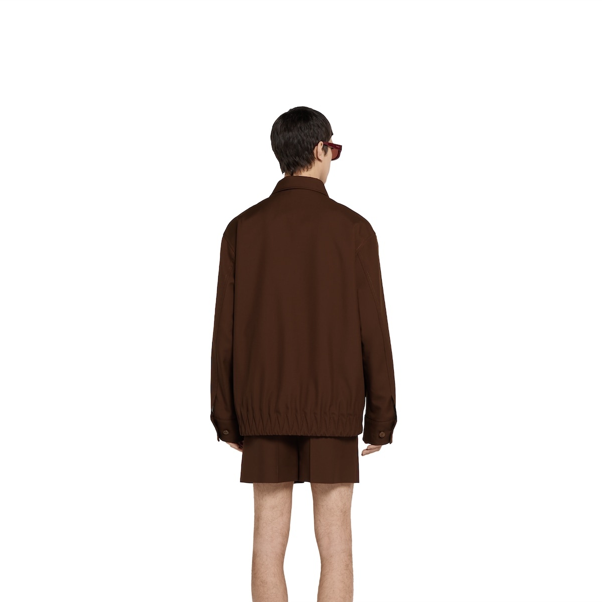 Embossed wool twill zip jacket - 4