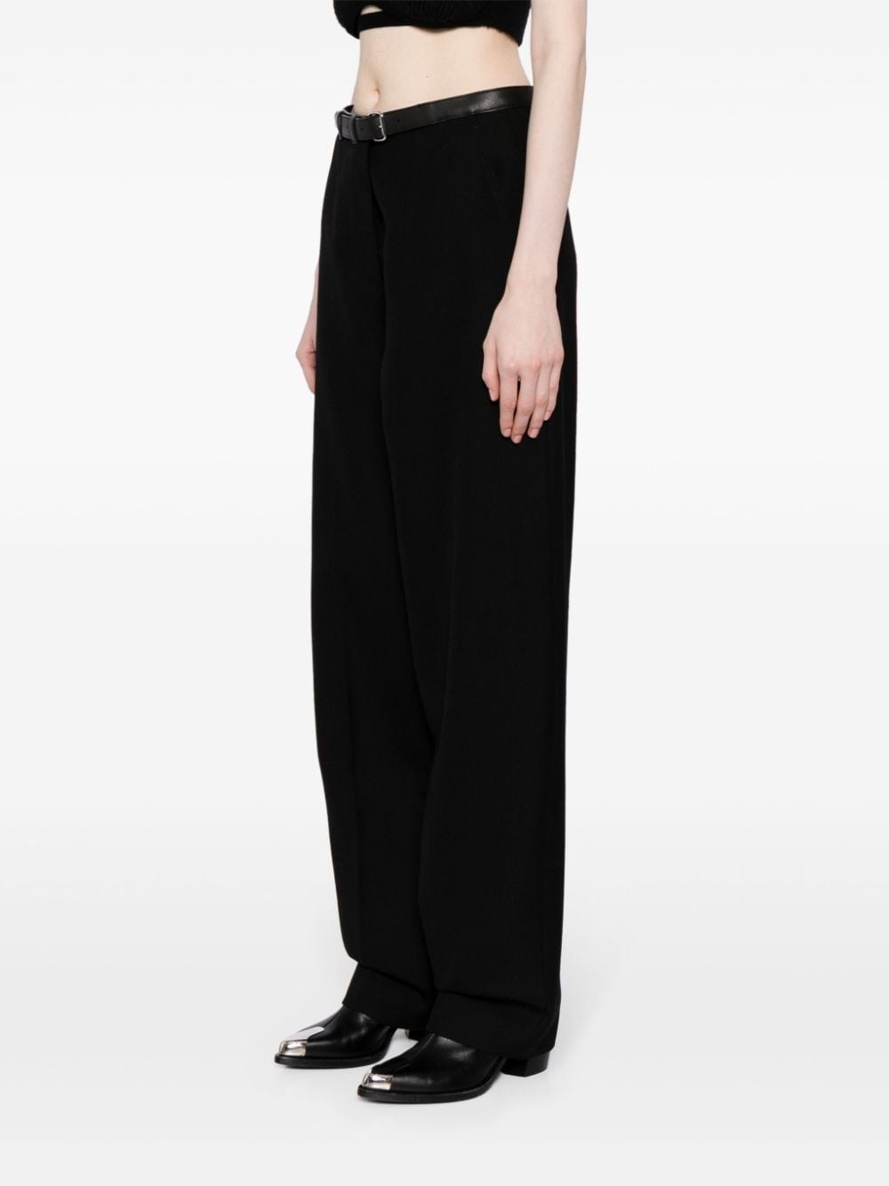 belted wool trousers - 3