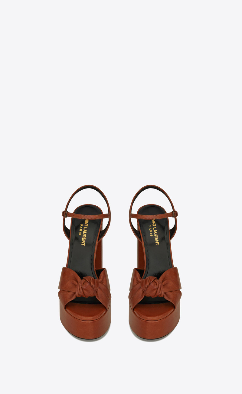 SAINT LAURENT bianca platform sandals in smooth leather outlook
