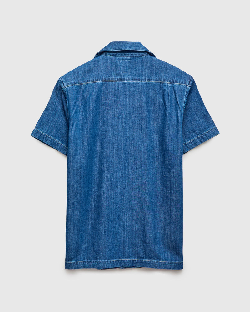 HIROSHI KATO The Wrench Short Sleeve Shirt in Light Indigo outlook