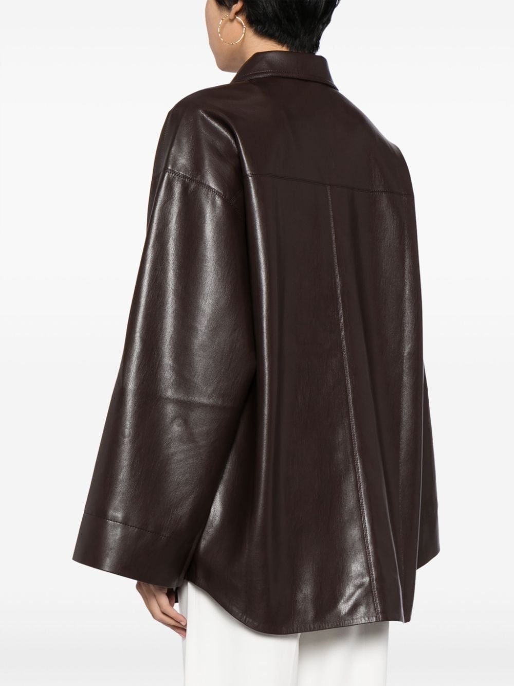 Clarice faux leather polo shirt - 4