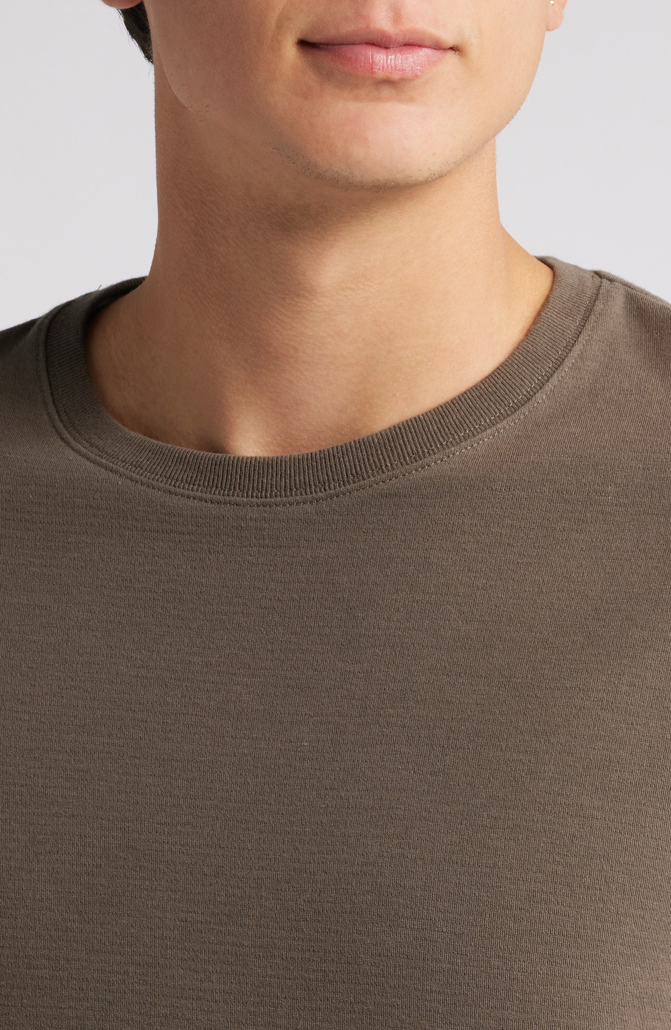 FRAME Duo Fold Cotton T-Shirt in Taupe at Nordstrom - 4