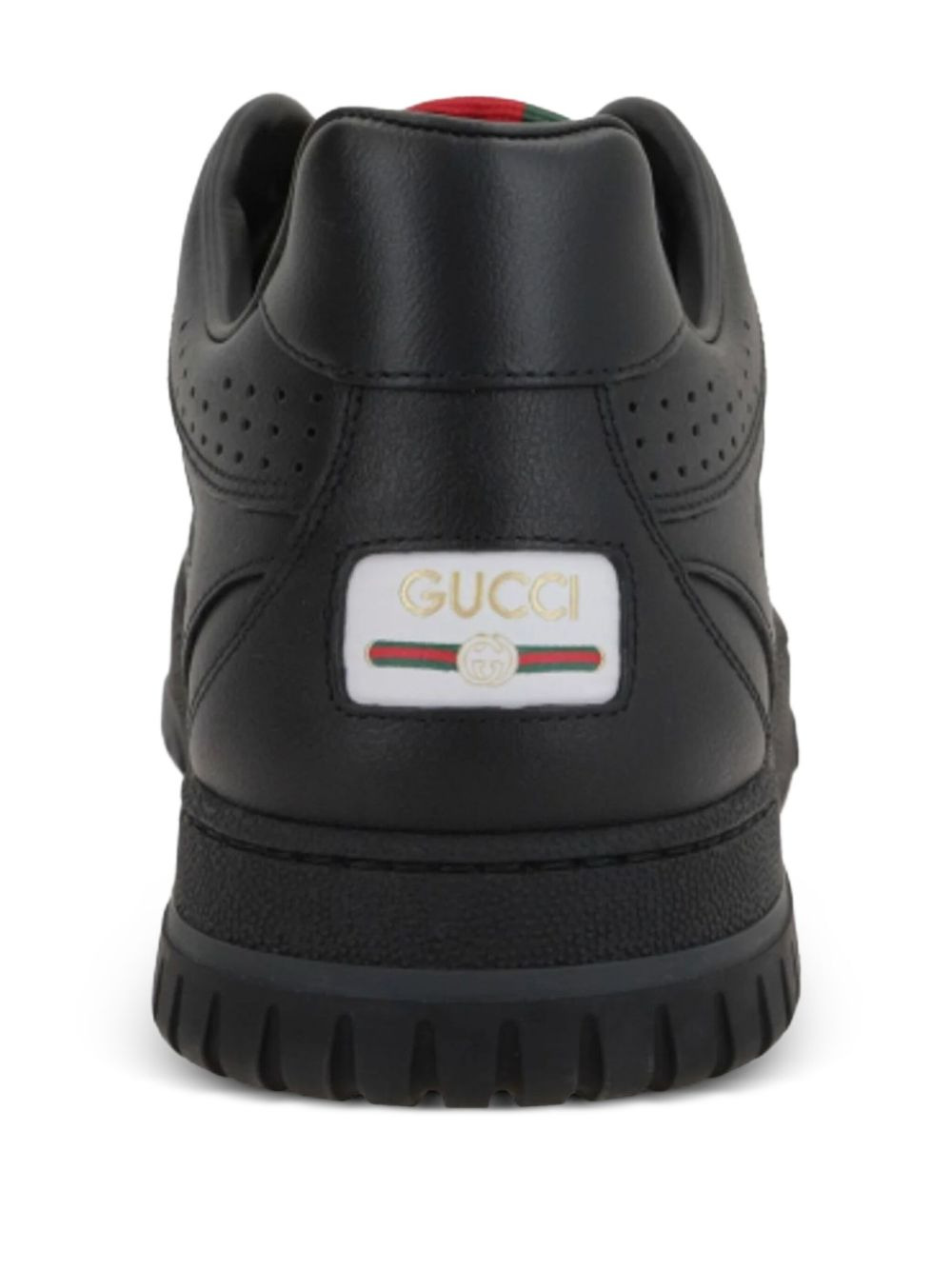 leather perforated sneakers - 3