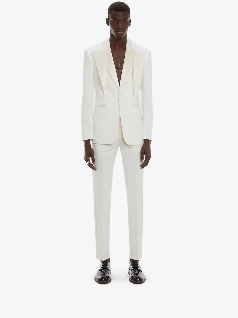 Trompe L'oeil Tuxedo Jacket in Ivory - 2