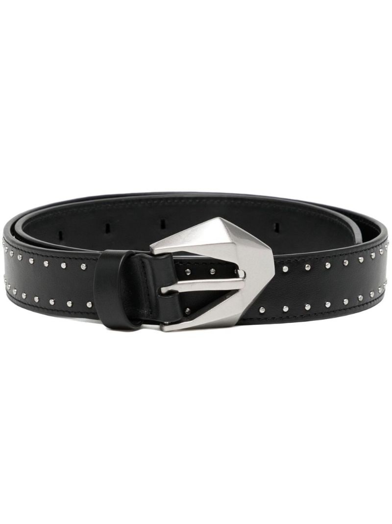 studded leather buckle belt - 1