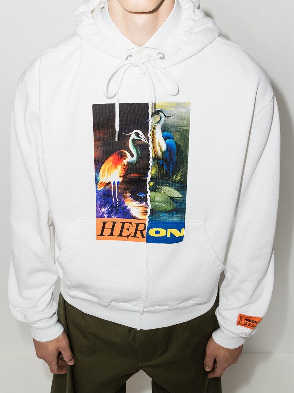 HERON SPLIT HERON PRNT HD SWT WHT ORNG - 2