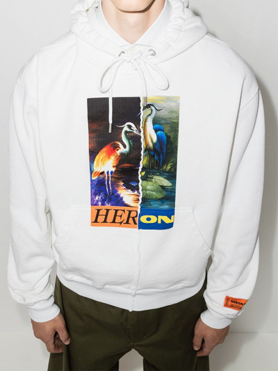 Heron Preston HERON SPLIT HERON PRNT HD SWT WHT ORNG outlook