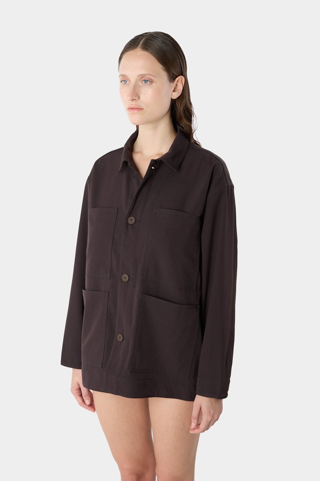 FOUR POCKETS OVERSHIRT / brown - 4