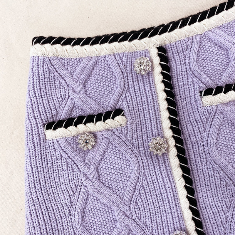 Lilac Knit Mini Skirt 4