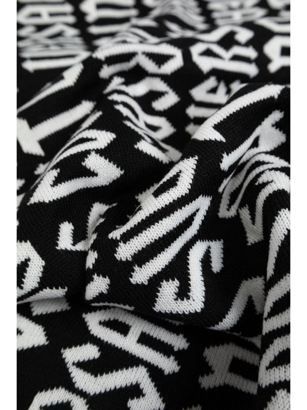 intarsia knit-logo scarf - 3