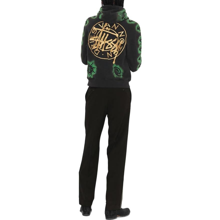 Stussy x Dries Van Noten Embroidered Hoodie 'Black' 318044 - 4